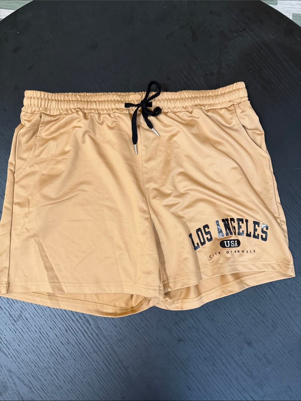Los Angeles Graphic Athletic Shorts - Tan